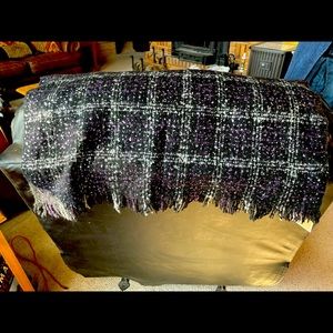 Michael Kors Silver Black Purple Scarf Wrap